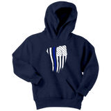 Thin Blue Line American Flag - Kids Hoodie