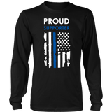 "Proud supporter" - Thin Blue Line Flag Shirt + Hoodies