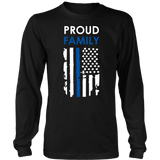"Proud family" - Thin Blue Line Flag Shirt + Hoodies