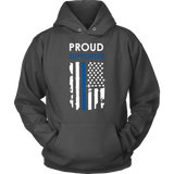 "Proud supporter" - Thin Blue Line Flag Hoodie