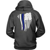 Thin Blue Line American Flag Hoodie