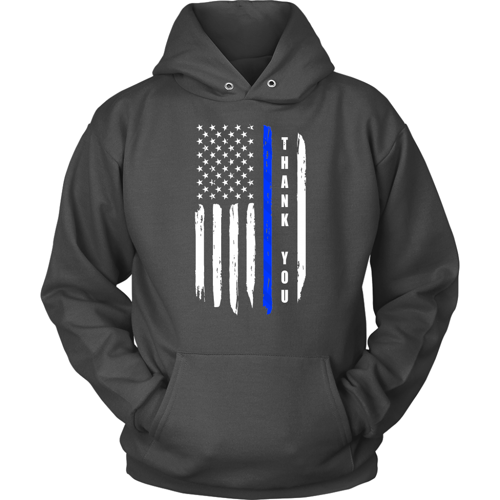 Thank you Thin Blue Line Flag Hoodie ThinBlueLineHeroes