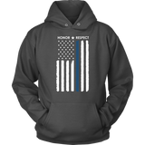 Thin Blue Line Flag Honor Respect Hoodie