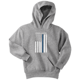 Youth Thin Blue Line Flag Honor Respect Hoodie - Kids