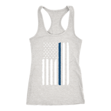 Women's Thin Blue Line Flag - Racerback Tank Top