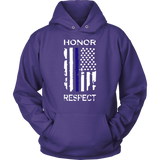 Honor Respect Thin Blue Line Flag Hoodie