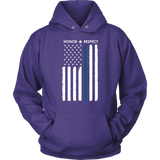 Thin Blue Line Flag Honor Respect Shirt + Hoodies