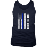 Hold the line Thin Blue Line flag Tank Tops