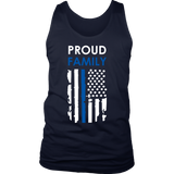 Proud family Thin Blue Line Flag Tank Tops