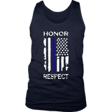 Honor Respect Thin Blue Line Flag Tank Tops