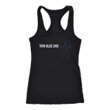 Thin Blue Line Heartbeat - Women's Racerback Tank Top