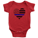 Thin Blue Line Heart - Infant Baby Onesie Bodysuit
