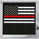 Thin Red Line Shower Curtain - Type 1