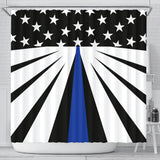 Thin Blue Line Shower Curtain - Type 4