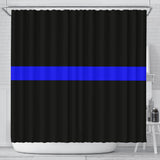 Thin Blue Line Shower Curtain - Type 3