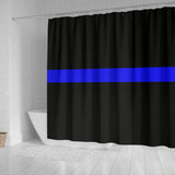 Thin Blue Line Shower Curtain - Type 3