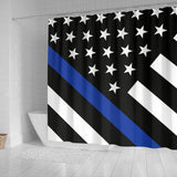 Thin Blue Line Shower Curtain - Type 2