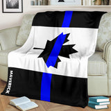 Mockup - Personalized Canada Thin Blue Line Blanket - 1