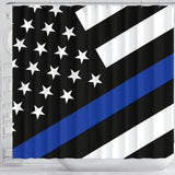 Thin Blue Line Shower Curtain - Type 1