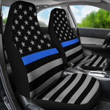 Thin Blue Line Flag - Car Seat Covers - Type 1