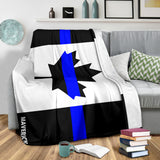 Mockup - Personalized Canada Thin Blue Line Blanket - 1