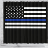 Thin Blue Line Flag - Shower Curtain