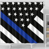 Thin Blue Line Shower Curtain - Type 2