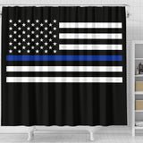 Thin Blue Line Flag - Shower Curtain