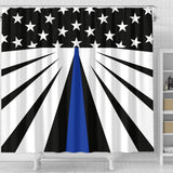 Thin Blue Line Shower Curtain - Type 4