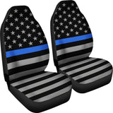 Thin Blue Line Flag - Car Seat Covers - Type 1 (Set of 2)