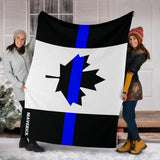 Mockup - Personalized Canada Thin Blue Line Blanket - 1