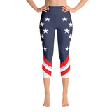 American (USA) Flag - Yoga Capri Leggings