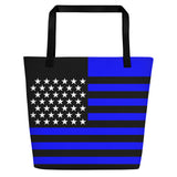 Thin Blue Line American Flag - Beach Bag