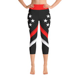 Thin Red Line Flag - Yoga Capri Leggings