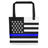 Thin Blue Line Flag - Tote Bag