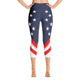 American Flag - Blue Top - Yoga Capri Leggings