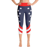 American (USA) Flag - Yoga Capri Leggings
