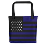 Thin Blue Line Flag - Tote Bag - Dark Blue