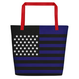 Thin Blue Line Flag - Beach Bag - Dark Blue
