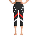 Thin Red Line Flag - Yoga Capri Leggings