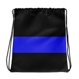 Thin Blue Line Drawstring Bag