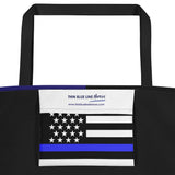Thin Blue Line Flag - Beach Bag - Dark Blue