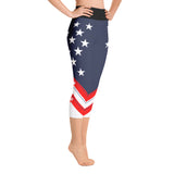 American Flag - Black Top - Yoga Capri Leggings
