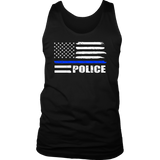 POLICE - Thin Blue Line Flag Tank Tops