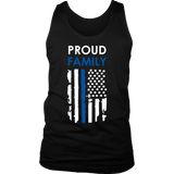 Proud family Thin Blue Line Flag Tank Tops