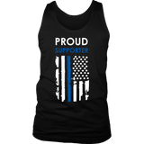 Proud supporter Thin Blue Line Flag Tank Tops
