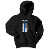 Proud Supporter - Thin Blue Line - Kids Hoodie