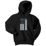 Thin Blue Line Flag Honor Respect - Kids Hoodie