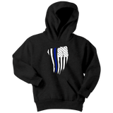 Thin Blue Line American Flag - Kids Hoodie