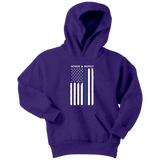 Youth Thin Blue Line Flag Honor Respect Hoodie - Kids